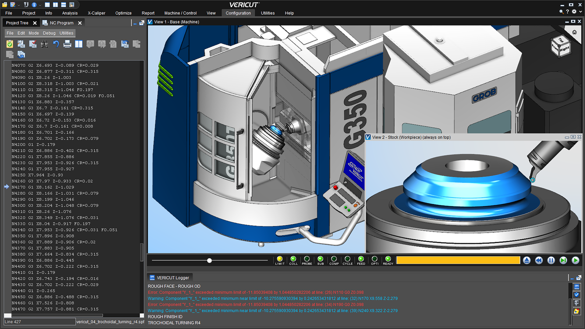 Dark Mode is one of the new features on CGTech's Vericut software.