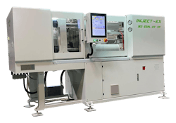 Built by EdeX Technology Co. Ltd., New Taipei City, Taiwan, this 70-ton press is the first to be purpose-built with a special plasticizing system designed by Md Plastics. Both the injection molding machine and the system within it are called Inject-EX. Built by EdeX Technology Co. Ltd., New Taipei City, Taiwan, this 70-ton press is the first to be purpose-built with a special plasticizing system designed by Md Plastics. Both the injection molding machine and the system within it are called Inject-EX.