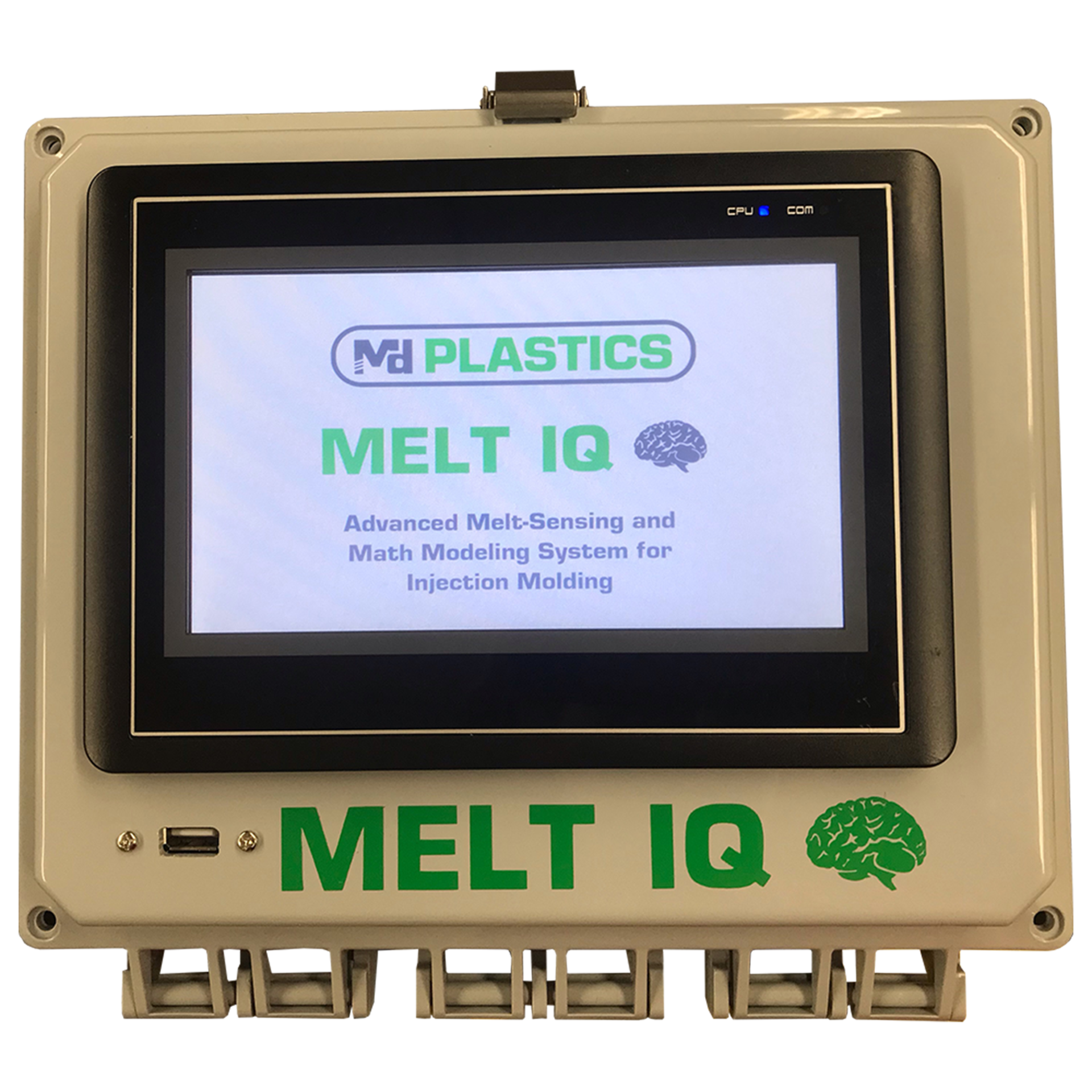 Md Plastics' Melt-IQ injection molding technology uses an industrial-grade sensor to gauge melt temperature to determine the optimum amount of work the machine puts out to produce good parts. Recent upgrades include an easy-to-use operator interface.