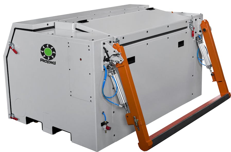 Granulators chop thermoforming skeletal waste Plastics Machinery