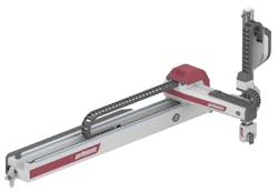 Wittmann's WX128 robot is intended for use with smaller IMMs, with a rear structure that has been shortened by about 30 percent. Wittmann's WX128 robot is intended for use with smaller IMMs, with a rear structure that has been shortened by about 30 percent.