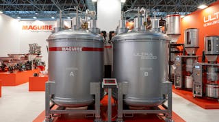 The Maguire Ultra 2200 dryer has two chambers for increased throughput.