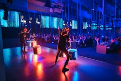 Arburg celebrates its 100th anniversary with an LED drum show at an event in February at its headquarters. Arburg celebrates its 100th anniversary with an LED drum show at an event in February at its headquarters.