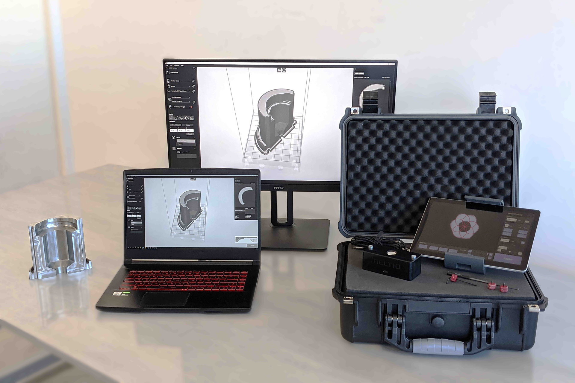 Meltio's laser-calibration system improves quality in 3D printed metal parts, such as molds.