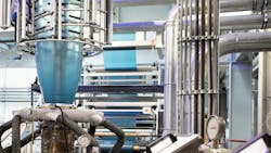 Reifenhauser's Evo Fusion produces film from low-quality recyclate. Reifenhauser's Evo Fusion produces film from low-quality recyclate.