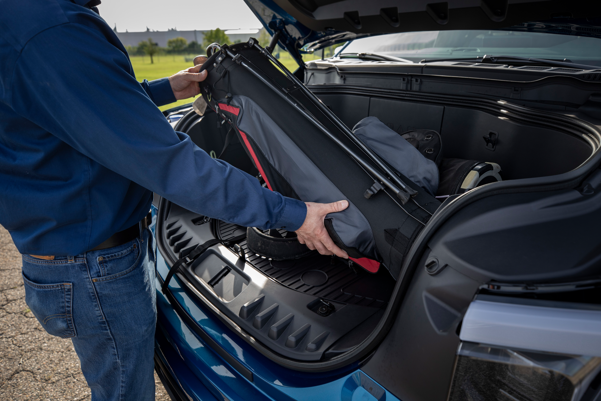 Frunks, or front trunks, such as this one on a Ford F-150 Lightning, represent a growth opportunity for plastic parts makers.
