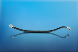 Developed for a couple General Motors trucks, this all-composite leaf spring from Mubea weighs less than comparable parts made from metal, and performs better and lasts longer.