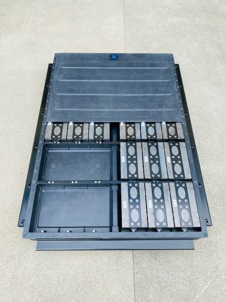 Creating covers and trays for vehicle batteries, like this battery case, is a priority for Teijin.