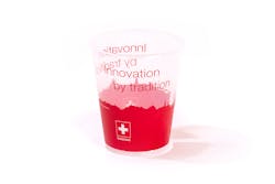 Netstal has worked to cut resin use in items like this drinking cup. Netstal has worked to cut resin use in items like this drinking cup.