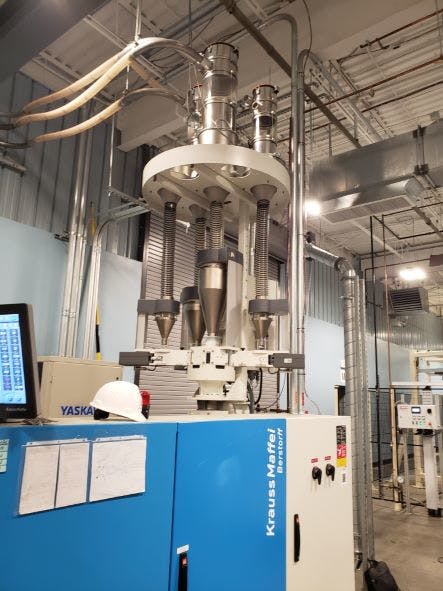The new extrusion line at the Worthington subsidiary Amtrol, West Warwick, R.I., includes a gravimetric feeding system from Inoex that ensures proper part weight and prevents resin waste.