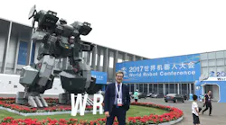 Jeff Burnstein, president of the Association for Advancing Automation, stands outside the 2017 World Robot Conference in Beijing.