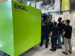 A group of apprentices look over an Engel press at the company's North American headquarters in York, Pa. A group of apprentices look over an Engel press at the company's North American headquarters in York, Pa.