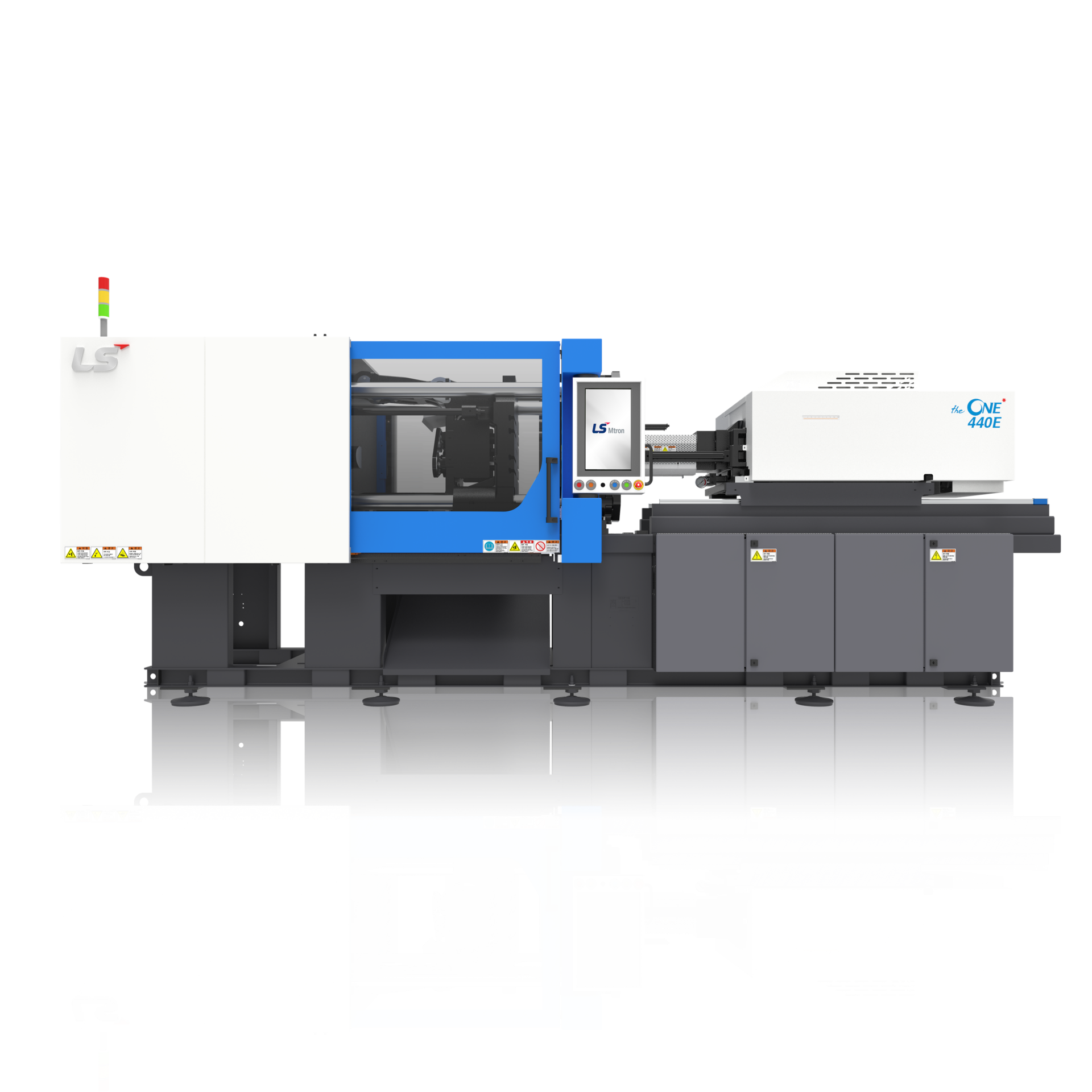The 440-ton LS Mtron One-E injection molding machine features the company's advanced control system.