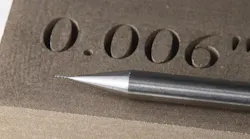 Mantle's High-Precision Shaping package comes with 0.006-inch and 0.010-inch ball mill cutting tools.