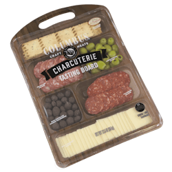 Amcor developed the Columbus Charcuterie Tasting Board, which is sold by Hormel. It is made from a printed APET structure that comes in a custom tray that mimics the look of wood grain. Amcor developed the Columbus Charcuterie Tasting Board, which is sold by Hormel. It is made from a printed APET structure that comes in a custom tray that mimics the look of wood grain.