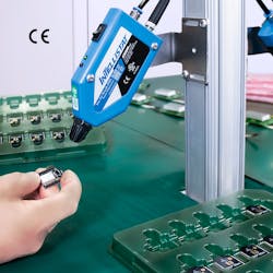 Exair's Intellistat ion air nozzle neutralizes static. Exair's Intellistat ion air nozzle neutralizes static.