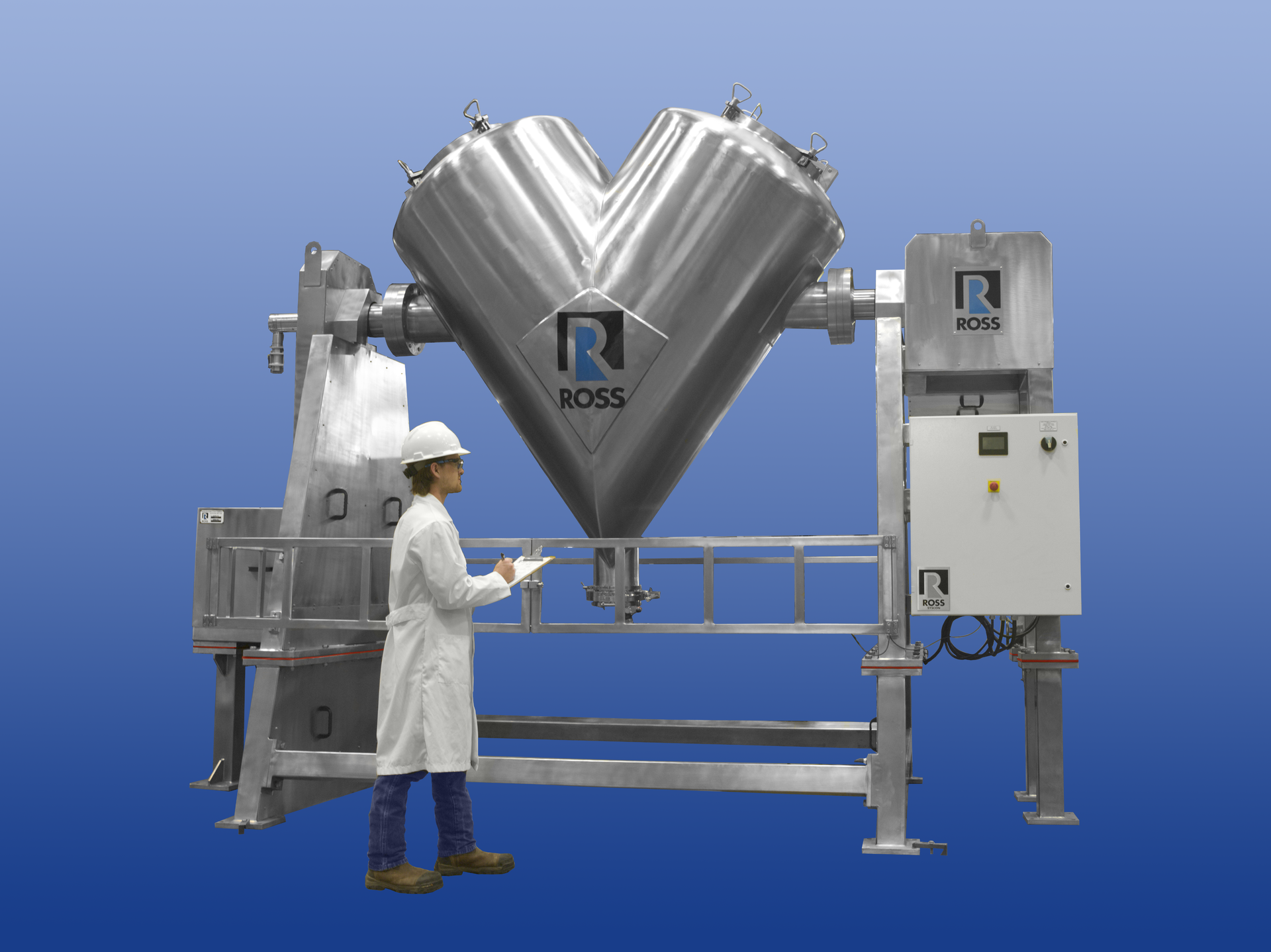 The Ross VCB-50 V-cone blender offers accurate and repeatable mixing of free-flowing solids.