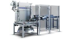 The SA VS800 bag tipping system can automatically cut through multilayer bags of plastic powder.