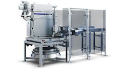 The SA VS800 bag tipping system can automatically cut through multilayer bags of plastic powder.