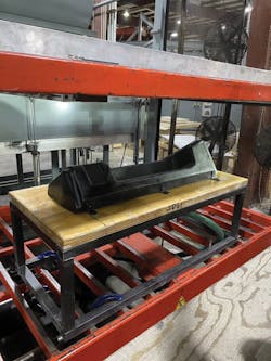 Duo Form used its 3D Systems EXT 1270 Titan Pellet 3D printer and glass-filled PC pellets to create this large thermoforming mold for the interior panel of a train.