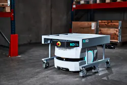 The ROEQ TMC130 top-module and six-wheeled cart, designed to work with the LD-90x AMR, can handle a variety of loads. The ROEQ TMC130 top-module and six-wheeled cart, designed to work with the LD-90x AMR, can handle a variety of loads.
