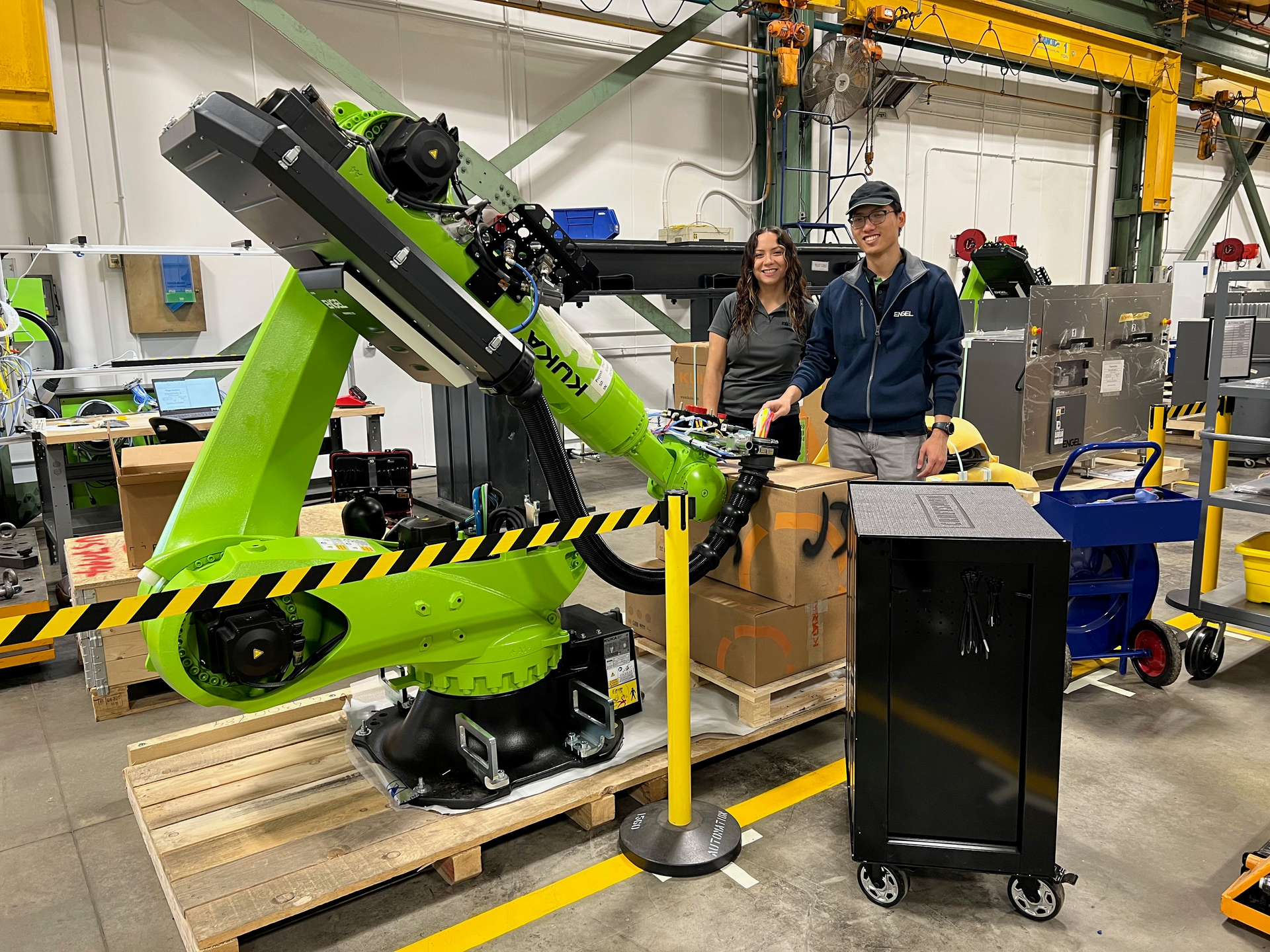 Engel's new automation center offers a wide range of products, including articulated robots and custom solutions.