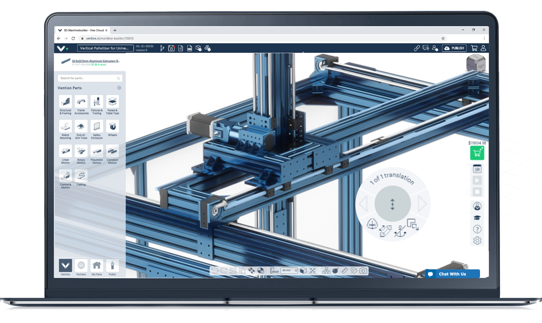 A Vention screenshot shows the design-in-progress of automation.
