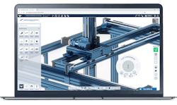 A Vention screenshot shows the design-in-progress of automation. A Vention screenshot shows the design-in-progress of automation.