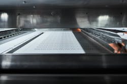 Voxeljet's high-speed sintering technology uses an infrared-energy-absorbing ink to mark white polymer powder. Makers of 3D printing technologies, like Voxeljet's VX1000 HSS, currently available as a beta version, say material options continue to improve for users. Voxeljet's high-speed sintering technology uses an infrared-energy-absorbing ink to mark white polymer powder. Makers of 3D printing technologies, like Voxeljet's VX1000 HSS, currently available as a beta version, say material options continue to improve for users.