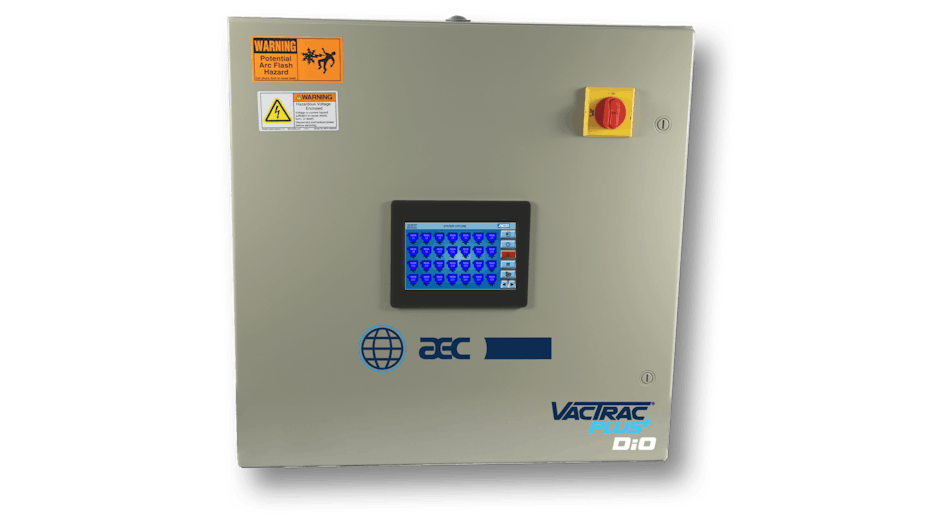 AEC&apos;s VacTrac Plus materials-conveying control system can be customized to run up to 24 pumps, 100 stations and 50 purge valves.