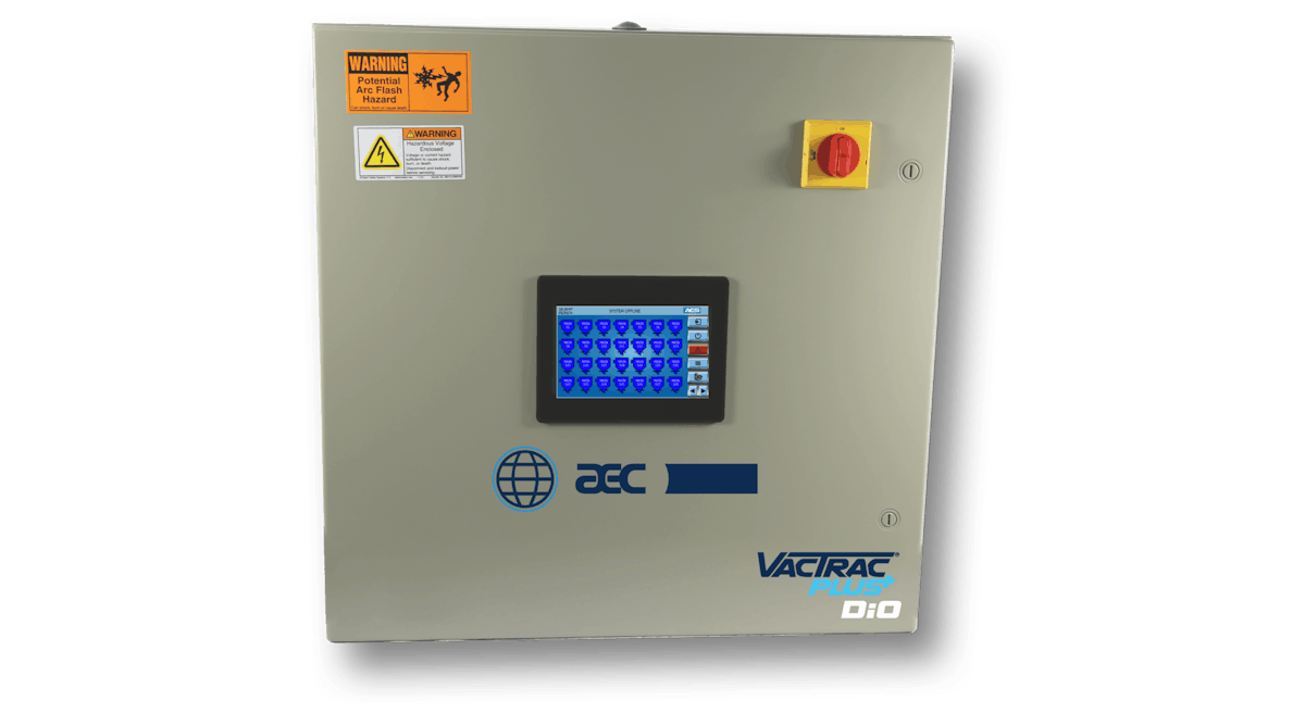 AEC&apos;s VacTrac Plus materials-conveying control system can be customized to run up to 24 pumps, 100 stations and 50 purge valves.