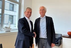 Friedrich Santner, left, and Peter Eßer, owner representative of the Brabender Group, shake hands to mark Anton Paar GmbH's successful acquisition of Brabender GmbH & Co KG. Friedrich Santner, left, and Peter Eßer, owner representative of the Brabender Group, shake hands to mark Anton Paar GmbH's successful acquisition of Brabender GmbH & Co KG.