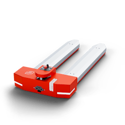 The Karter Kompakt automated pallet truck has a maximum payload of 3,306 pounds. The Karter Kompakt automated pallet truck has a maximum payload of 3,306 pounds.