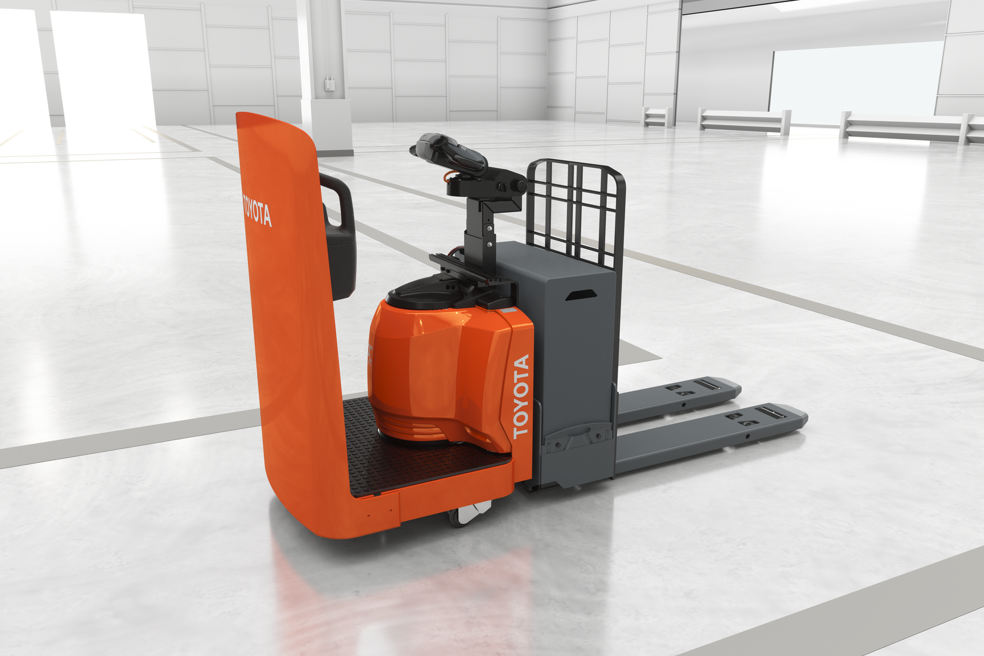 Toyota Material Handling's Side Entry End Rider is comfortable and ergonomic.