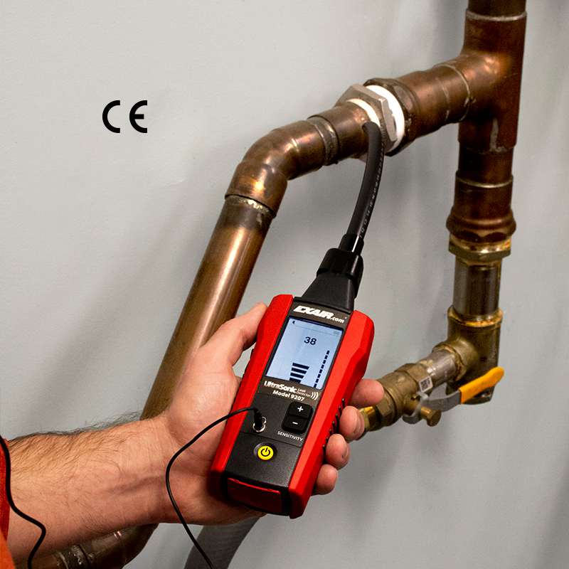 Exair&rsquo;s Model 9207 Ultrasonic Leak Detector changes the high-frequency sound of compressed air leaks, which humans can't detect, into an audible signal, along with an LED display to make it easier to find and fix leaks.