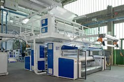 Colines' new Polyblown 5-Layer POD line can process post-consumer recycled (PCR) resins into five-layer films. Colines' new Polyblown 5-Layer POD line can process post-consumer recycled (PCR) resins into five-layer films.