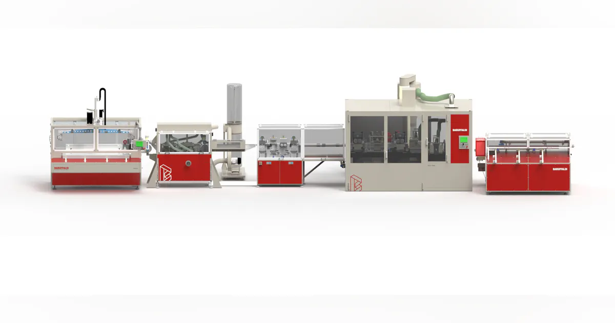 Coining Machine Process Baruffaldi punching and coining machine adds tape applicator | Plastics ...