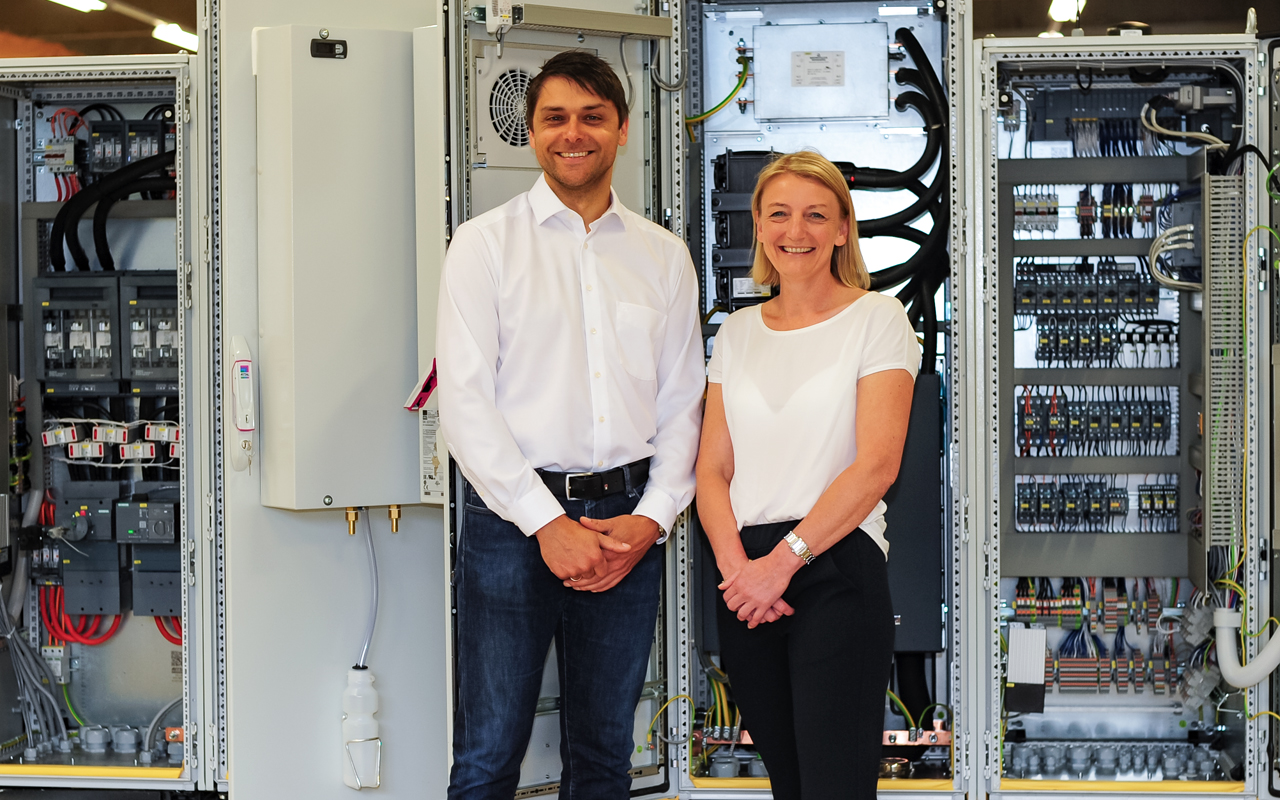 Felix Gr&uuml;nwald, managing director of Untha e-technology, and Andrea Gratzer, CFO of Untha shredding technology and managing director of Untha e-technology.