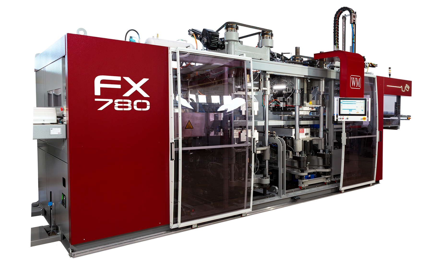 WM Thermoforming&rsquo;s new steel rule cutting machine, the FX780, delivers 33.7 tons of clamping force and 67.4 tons of cutting force.
