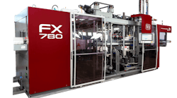 WM Thermoforming&rsquo;s new steel rule cutting machine, the FX780, delivers 33.7 tons of clamping force and 67.4 tons of cutting force.