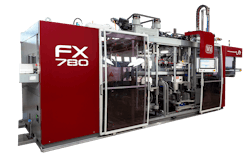 WM Thermoforming’s new steel rule cutting machine, the FX780, delivers 33.7 tons of clamping force and 67.4 tons of cutting force. WM Thermoforming’s new steel rule cutting machine, the FX780, delivers 33.7 tons of clamping force and 67.4 tons of cutting force.