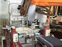 KraussMaffei’s precisionMixhead 8/12-2K-40 is shown in series production for even better homogeneity when discharging PU foam. KraussMaffei’s precisionMixhead 8/12-2K-40 is shown in series production for even better homogeneity when discharging PU foam.