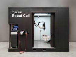Meltio has integrated an ABB robot into a metal 3D printing cell. Meltio has integrated an ABB robot into a metal 3D printing cell.