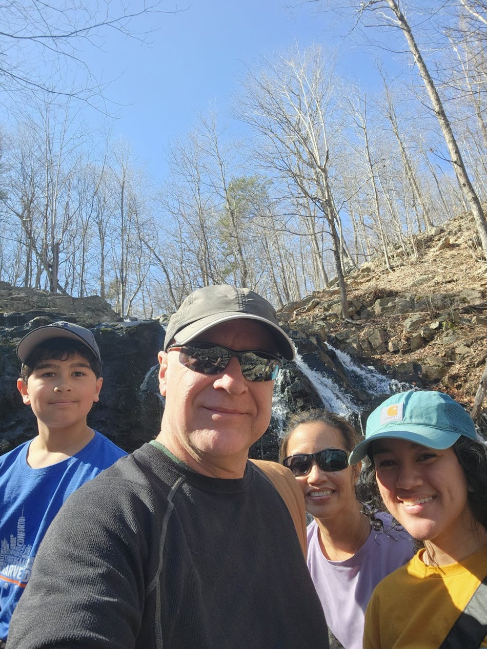RapidPurge President and CEO Joe Serell and his wife, Jane, and children, Samantha and Tobias, enjoy a hiking trip.