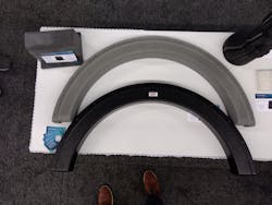 A 3D printed mold was used to thermoform a fender skirt for a recreational vehicle. A 3D printed mold was used to thermoform a fender skirt for a recreational vehicle.