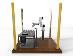 The HC10 cobot kit offers all the components and accessories needed to turn a compatible Haas CNC machining center into a machine capable of lights-out production. The HC10 cobot kit offers all the components and accessories needed to turn a compatible Haas CNC machining center into a machine capable of lights-out production.