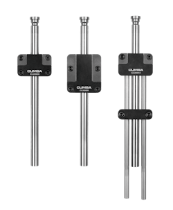 CUMSA's new EB adapter holds the end of the rods when the mold is in action, making for smoother movement and eliminating the need for housings in the plates. CUMSA's new EB adapter holds the end of the rods when the mold is in action, making for smoother movement and eliminating the need for housings in the plates.