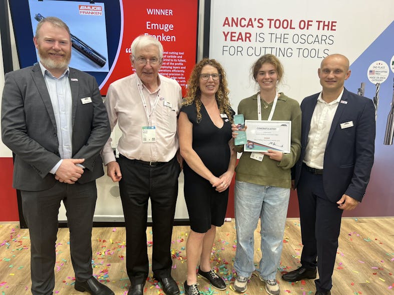 ANCA presented the first Female Machinist of the Year award to Lena Risse of Risse Tool Technology GmbH.