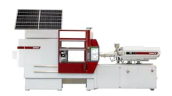 Wittmann has developed a direct-current (DC) version of its EcoPower injection molding machine line. At K Show, it displayed an EcoPower DC 180/750+ molding machine with a modified Wittmann WX 142 robot.