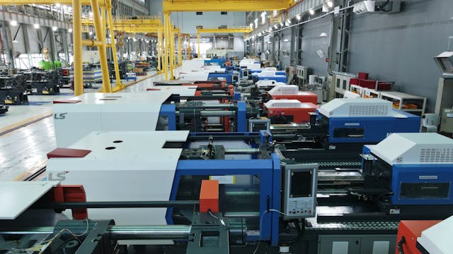 LS Mtron&apos;s injection molding machine production floor in South Korea